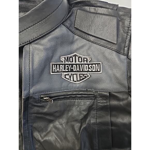 Cava Harley-Davidson Motorcycles Legendary Leather Jacket Black Size 3XL Zip - Picture 2 of 8